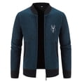 thumbnail image 2 of Chaqueta de suéter de punto de lana con capucha de tela escocesa de otoño e invierno de moda para hombres Pompotops  oipoqjl38383, 2 of 9