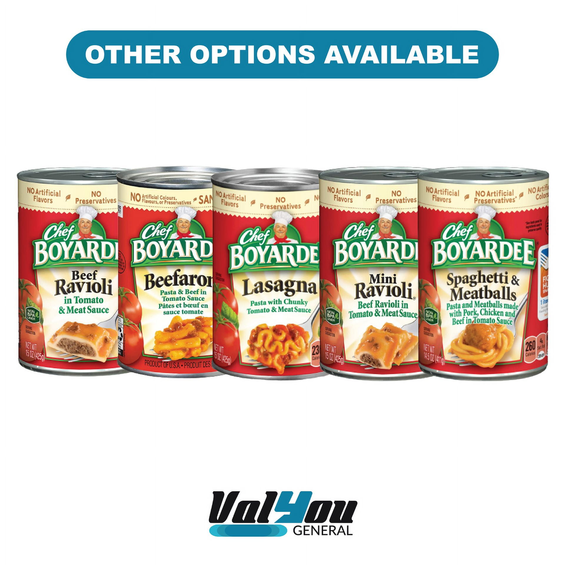 6x Cans Chef Boyardee Lasagna Pasta With Chunky Tomato & Meat Sauce 14.5oz