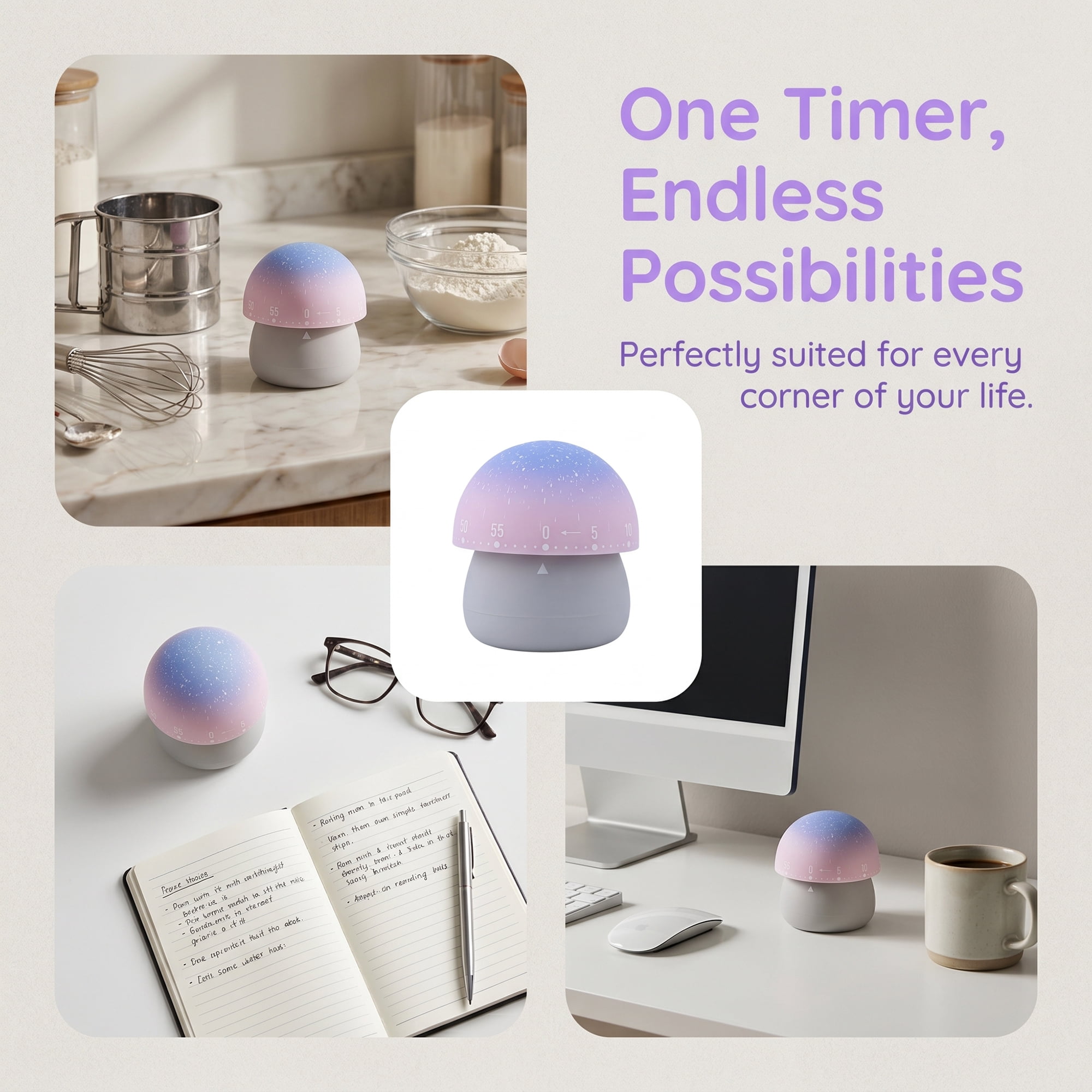 Unique Bargains 60 Minute Kitchen Durable Digital Visual Timer for Cooking Gray