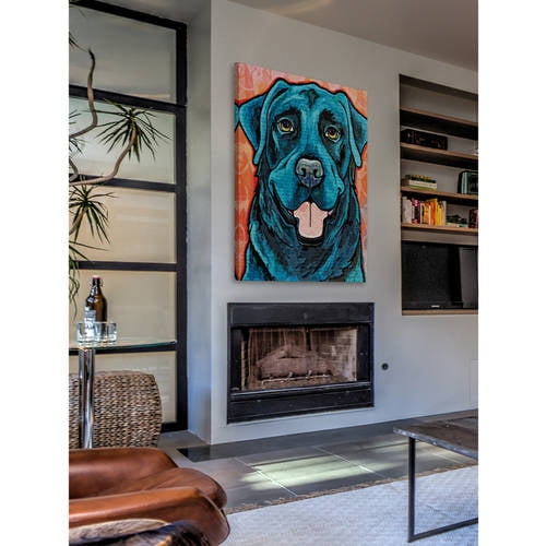 Marmont Hill - "Black Lab" by Stephanie Gerace Painting Print on Wrapped Canvas