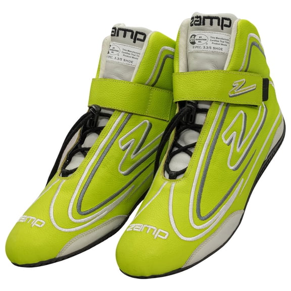 Zamp RS003C0912 ZR-50 Driving Shoes - Mid-Top - SFI 3.3/5 Neon Green - Size 12