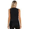 thumbnail image 3 of inhzoy Womens Western Cowgirl Tassels Vest Sleeveless Fringe Waistcoat Black S, 3 of 8