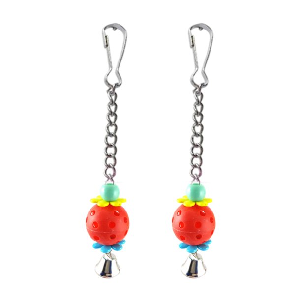 2 piezas Pet Pe Bird Toys Parrot Cage Masticando juguetes con elegantes juguetes pequeños de conure Rojo