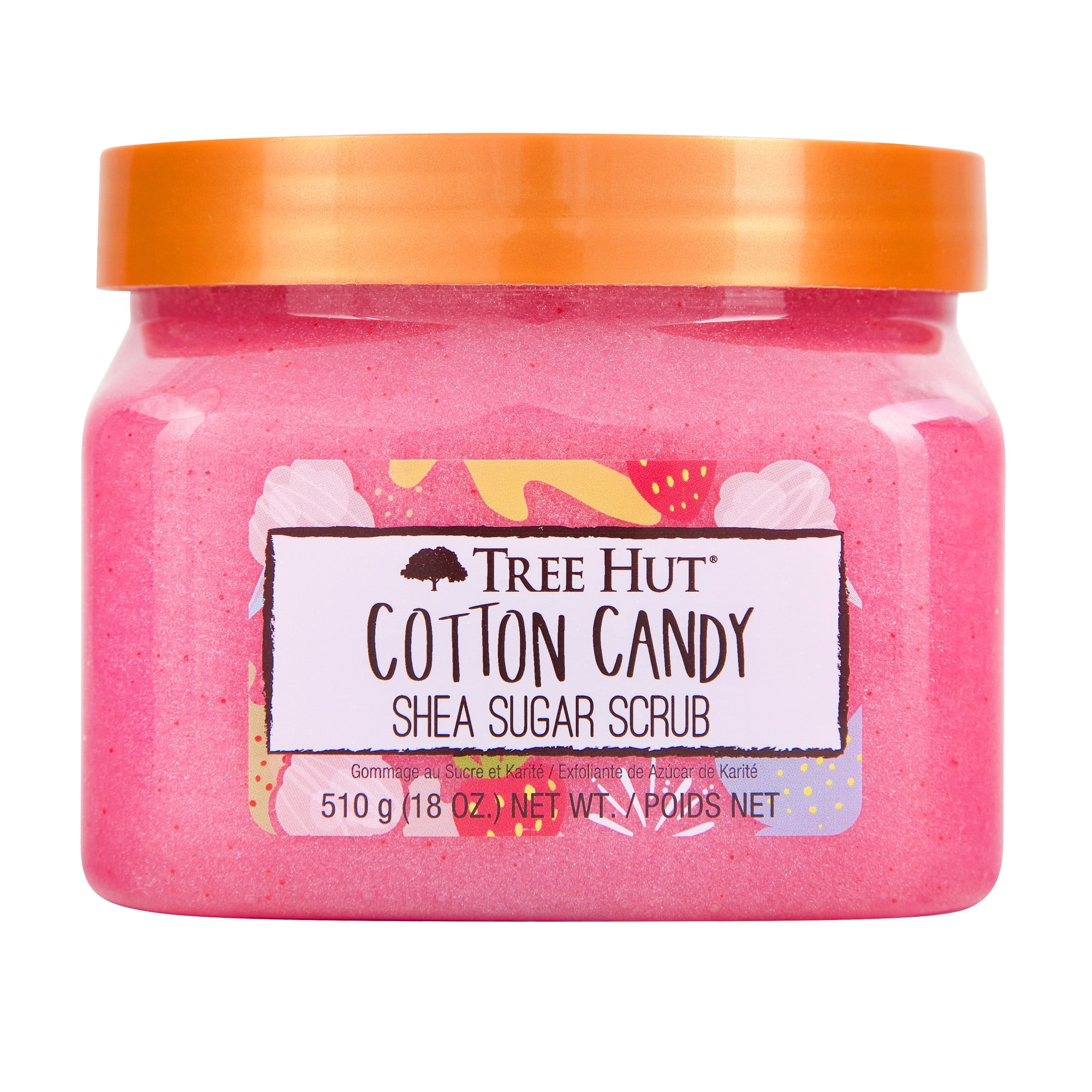 Tree Hut Cotton Candy Shea Sugar Exfoliating and Hydrating Body Scrub, 18 oz.