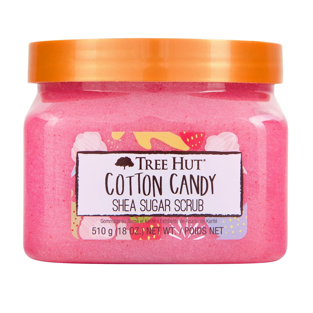 Tree Hut Shea Sugar Exfoliating Body Scrub Cotton Candy, 18 oz