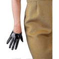 thumbnail image 2 of Black Super Long Leather Gloves for Women Faux Patent PU Sexy Opera Glossy Pair Finger Gloves Cosplay Matching, 2 of 5