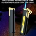 thumbnail image 4 of Windproof Lighter under $5! CQCYD Long Lighter Metal Torch Butane Lighter, Mini Thin Windproof Blue Flame Cigarette Lighter, Refillable Jet Flame Lighter for Outdoor, Portable Pocket Lighter for Men, 4 of 8