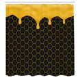thumbnail image 2 of Ambesonne Honey Shower Curtain, Honeycomb Dripping Beehive, 69"Wx84"L, Yellow Grey, 2 of 4