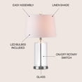 thumbnail image 3 of JONATHAN Y Walsh 25" Glass LED Table Lamp, Clear/Chrome, JYL1018A, 3 of 7