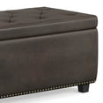 thumbnail image 5 of Hamilton 48 inch Wide Storage Ottoman in Distressed Brown Vegan Leather, 5 of 13