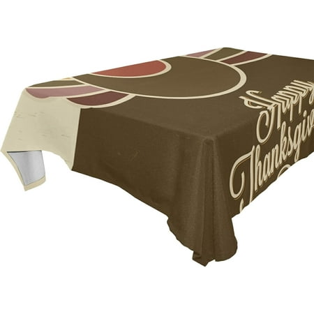 SKYSONIC Thanksgiving Turkey Tablecloth Waterproof Washable Polyester Square Table Cover Durable Tablecloth for Kitchen Dining Table Party Decor (60 X 60 Inch)