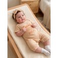 thumbnail image 4 of BemeyourBBs Newborn Baby Girl Summer Clothes Infant Baby Girl Little Sister Outfits Ribbed Romper 0 3 6 Months Cutest Little Sister Letter Print Short Sleeve Jumpsuit with Headband Set, 4 of 9