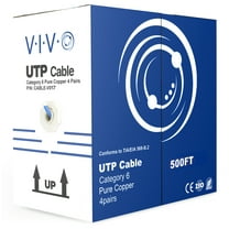 VIVO Blue 500ft Bulk Cat6 Full Copper Indoor LAN Ethernet Cable | UTP Pull Box