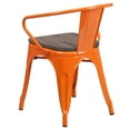 thumbnail image 5 of BizChair 4 Pk. Orange Metal Chair with Wood Seat and Arms, 5 of 9