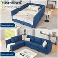 thumbnail image 3 of Weture Modular Sectional Sofa, Convertible U Shaped Sofa Couch with Storage, High Supportive & Soft Sponges, 6 Seat Modular Sectionals Sofa Couch with Chaise for Living Room, Blue, 3 of 6