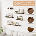 thumbnail image 7 of Long Floating Shelves for Wall, 48 inch Solid Wood Picture Ledge Shelf, Picture Shelf for Wall with Ledge, Floating Book Shelves for Living Room Bedroom Kitchen Nursery Decor, Walnut, Set of 2, 7 of 7
