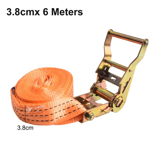 1 Pce Sangle de Fixation Cargo 1-12M Sangle à Cliquet Robuste pour Bagages avec Boucle Attaches en Polyester