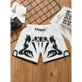 thumbnail image 5 of Runhomal Kids Boys Muay Thai Shorts Boxing Kickboxing MMA Training Trunk Satin Fight BJJ Grappling Type H 3XL/140, 5 of 6
