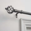 Exclusive Home Torch 1" Curtain Rod and Finial Set, Gunmetal, Adjustable 66"-120"