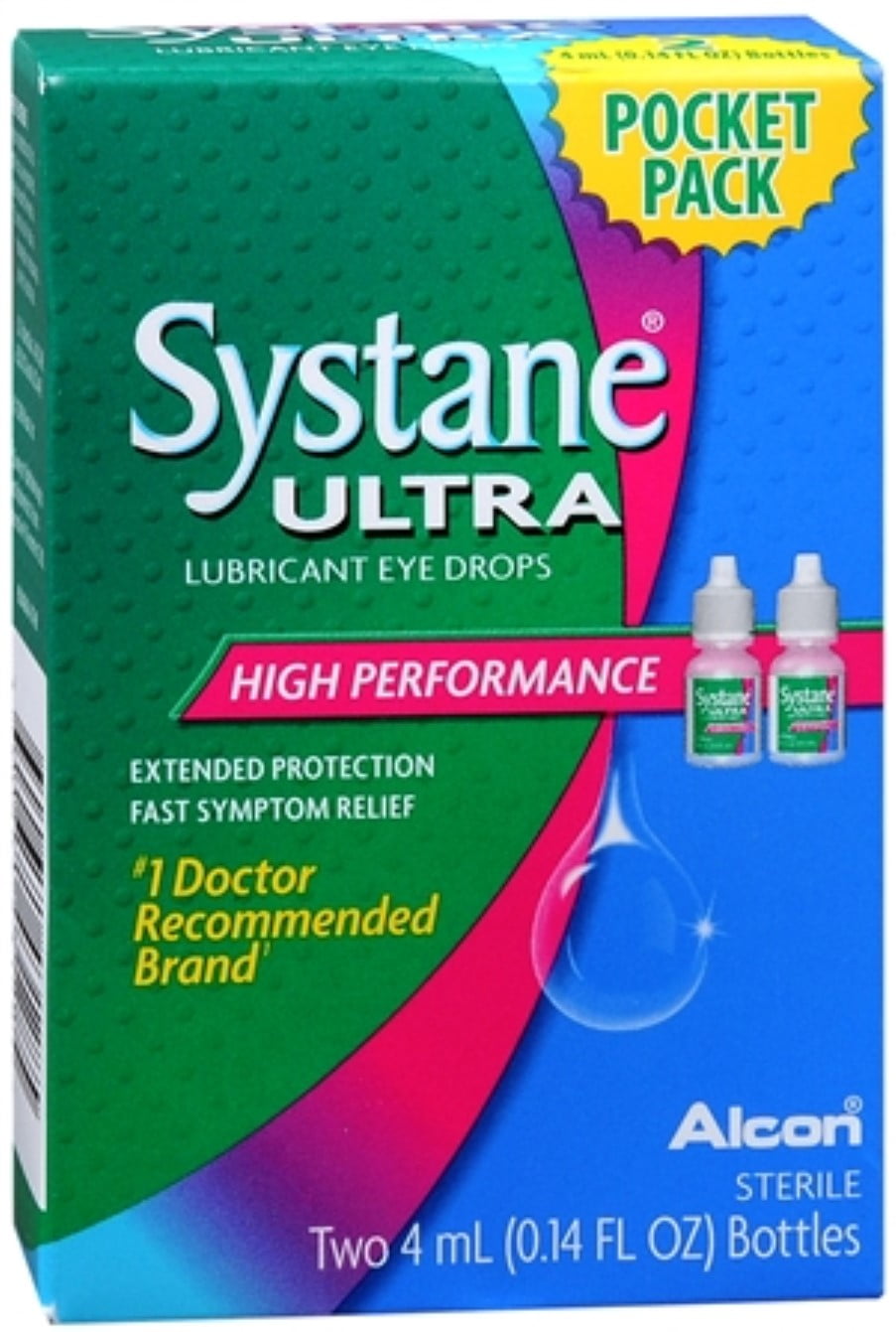 Systane Ultra Lubricant Eye Drops Pocket Pack 8 mL (Pack of 4)