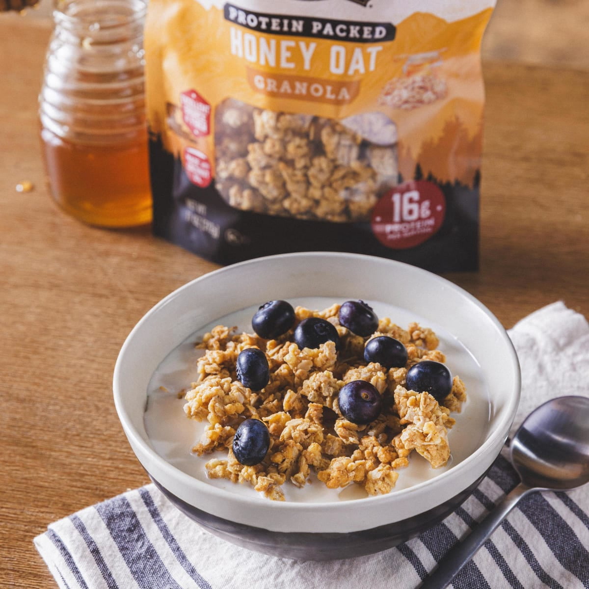 Kodiak Protein-Packed Honey Oat Protein Granola Bag, Ready to Eat, 11 oz