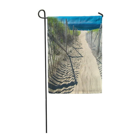 SIDONKU Blue Cape Path in The Sand Heading to Beach Cod Dune Garden Flag Decorative Flag House Banner 28x40 inch