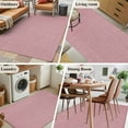 thumbnail image 6 of Nude Pink Area Rugs 3x5 for Living Room, Farmhouse Burlap Solid Pink Color Modern Linen Texture Non Slip Washable Rug Runner, Low Pile Indoor Floor Carpet Mat Bathroom Rugs for Bedroom, Kids Room, 6 of 9