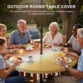 thumbnail image 3 of Round Outdoor Tablecloth with Umbrella Hole and Zipper, Orange Yellow Ombre Tablecloth with Elastic Waterproof, Contemporary Abstract Gradient Patio Table Covers for 55" - 60" Picnic Pool Tables, 3 of 9