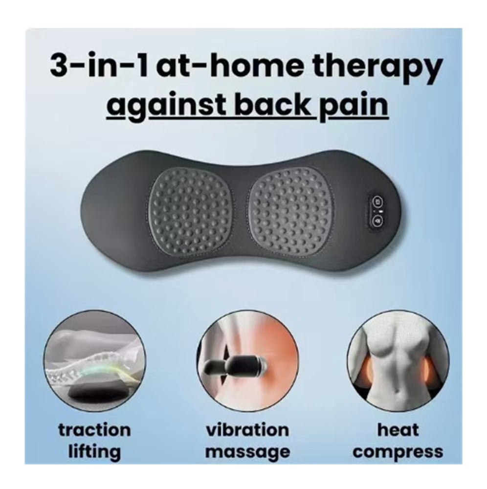 Smooth Spine Triple Fusion Back Massager, 2026 New Triple Fusion Massager for Sciatica, with Electric Traction Lifting & Heat Compress, All-Round Support, Relieve Neck/Shoulder Discomfort