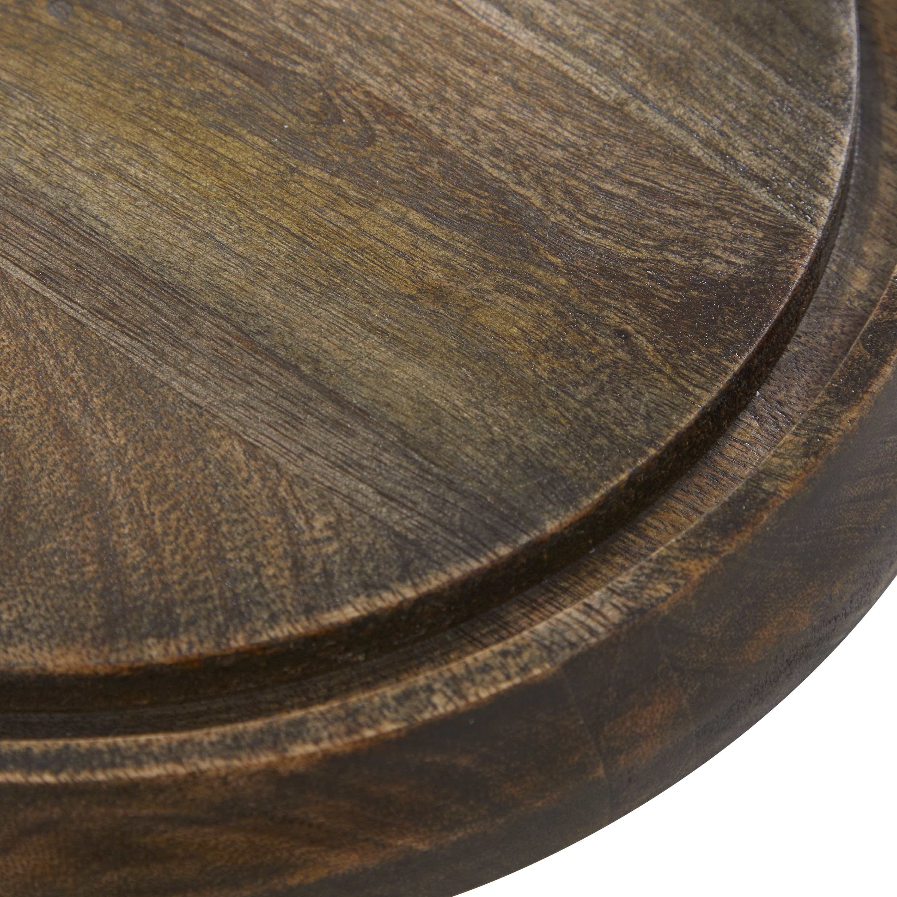 DecMode 10" x 8" Dark Brown Mango Wood Decorative Stand with Glass Cloche, 1-Piece