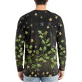 thumbnail image 5 of Men's Fashion Printed Round Neck Long Sleeve Bottoming Shirt Top with Christmas Snow Night Print for Seasonal Outfits and Daily Wear - Soft and Warm Men's Base Layer,Green,M, 5 of 7