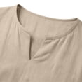 thumbnail image 6 of VeFlora Men's Linen Shirt, Long-Sleeve, V-Neck, Button-Down Linen Shirt, Men's Summer Shirt, Lightweight, Casual Shirt, Men's Shirts, Beach Shirt(Beige/L), 6 of 8