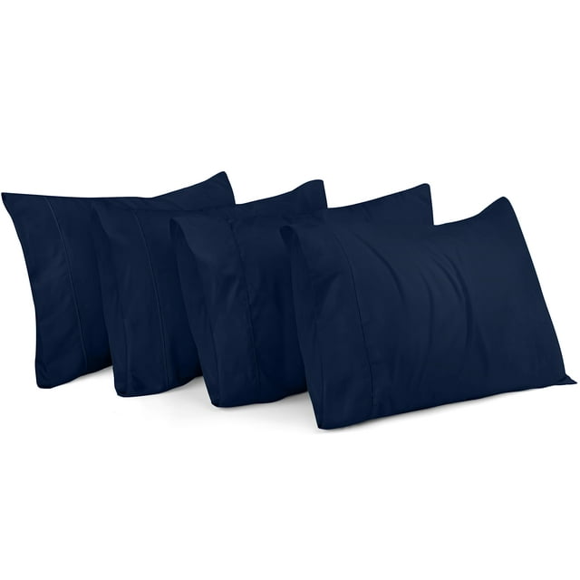 Fundas de almohada Utopia Bedding King Standard, paquete de 4 unidades, 50 x 90 cm, color azul marino