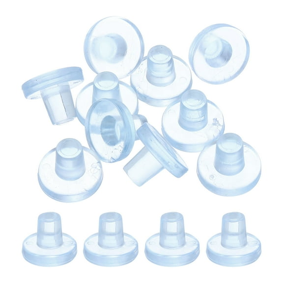 18Pack 8mm/0.31" Glass Table Top Bumpers with Stem Fit 5/16Inch, Clear