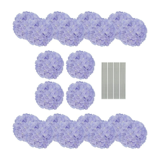 Flores artificiales hortensias con arreglos florales de tallo para accesorios de fotos decorativas de bricolaje para el hogar Decoración de bodas de Púrpura