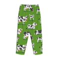 thumbnail image 5 of Disketp Cows With Calfs Green Print Women'S Comfy Pajama Pants Casual Drawstring Palazzo Lounge Wide Leg Pants, 5 of 9