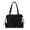 black, variant on Vintage PU Motorcycle Tote Bag for Women, Metal Ring & Rivet Detail, Zipper Closure & Large Capacity, Shoulder Handheld Commuter Bag (16.1" x 12.2" x 5.5", 0.90 lb)