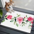 thumbnail image 4 of Pastoral Floral Area&nbsp;Rug 2x3ft Spring Red Ombre Flowers Non-Slip&nbsp;Washable Square&nbsp;Rugs Soft Felt Indoor Floor Mat for Bedroom Kitchen Living Room Bathroom, 4 of 9