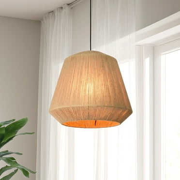 Edvivi Lighting 18 in. Rustic 1-Light Chandelier with Natural Jute Rope Shade