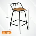 thumbnail image 3 of Ktaxon 2-Pc 30" Outdoor Swivel Barstool with Back & Foot Rest, 360 Swivel, Yellow, 3 of 8