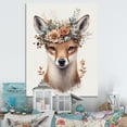 thumbnail image 2 of Designart Cute Baby Fox With Floral Crown IV Canvas Wall Art, 2 of 5