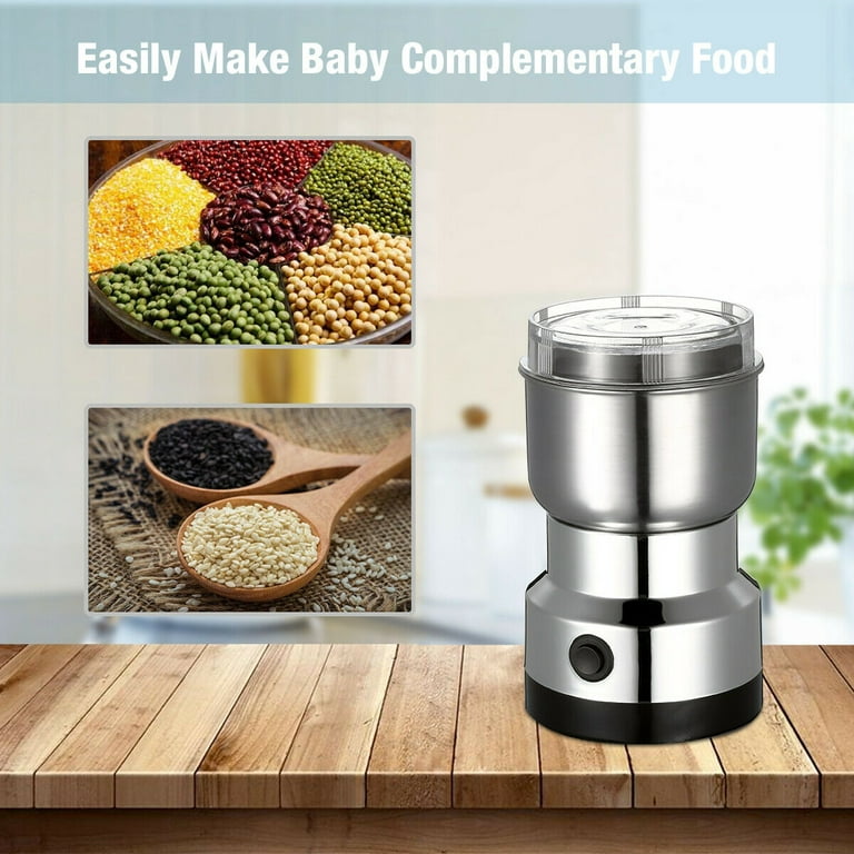 Electric Coffee Bean Grinder Seed Spice Crusher Nut Mill Blender Stainless Steel