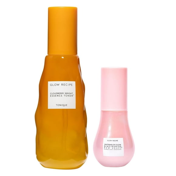 Glow Recipe Cloudberry Brightening Essence Toner (75 ml) - CoQ10 Face Toner to Strengthen Skin Barrier + Niacinamide Dew Drops Facial Serum & Illuminating Makeup Primer