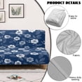 thumbnail image 6 of ZIATUBLES Flower Navy Blue Armless Sofa Cover, Stretch Futon Slipcover with Elastic Bottom Dustproof Couch Cover Machine Washable Furniture Protector for Living Room Bedroom, 6 of 9