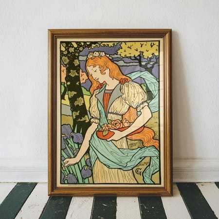 Vintage French Les Affiche Illustrees Art Nouveau Housewarming s Retro Decor Aesthetic, Unframed Poster