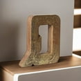thumbnail image 2 of HANDMADE ECO-FRIENDLY "R" WOOD ALPHABET LETTER BLOCK FOR WALL MOUNT & TABLE TOP DÉCOR- , Natural-Gold Foil Color, Traditional Design, Letter Block For Study Room, Kids Room, Living Room, Hall, Offices, 2 of 4