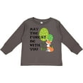 thumbnail image 3 of Inktastic May the Forest Be with You Cute Fox and Trees Boys or Girls Long Sleeve Toddler T-Shirt, 3 of 5