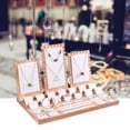 thumbnail image 2 of Jewelry Display Stand Large Capacity Showcase for Ear Studs Rings Countertop White PU Leather, 2 of 7