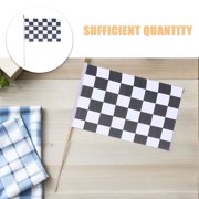LOLIPPYY 16Pcs Handheld Racing Flags Black and White Checkered Flags for Racing Themed Party Supplies