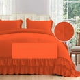 thumbnail image 3 of D.N.G. BEDDINGS 3 Piece Luxury 5 Inch Two Layer Ruffle Comforter Set Premium Super Soft, 800 TC, 100% Egyptian Cotton, Super Soft, Super King Size Orange Color, 3 of 7